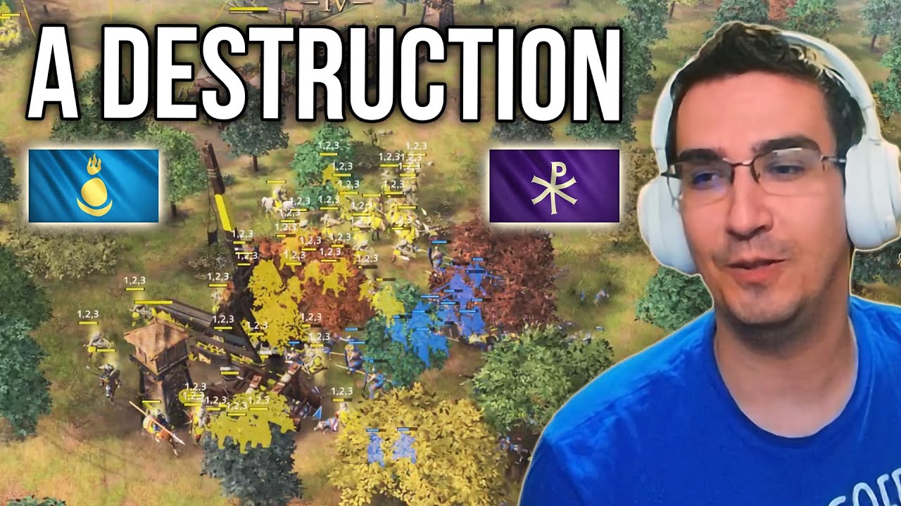 Falconqt Destroying Byzantines as Mongols in AOE4