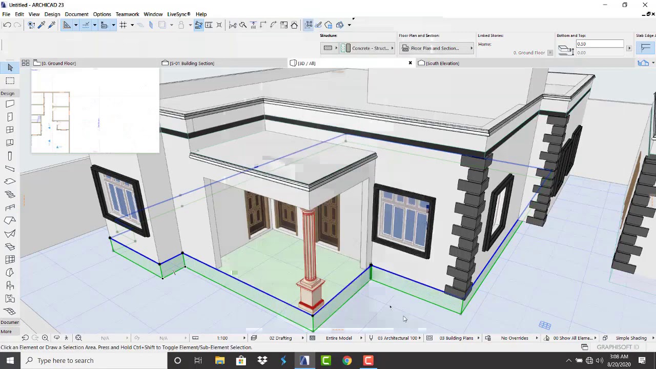 Complete project Archicad 23 |  modern Villa design 20x20  #sketchup #Lumion
