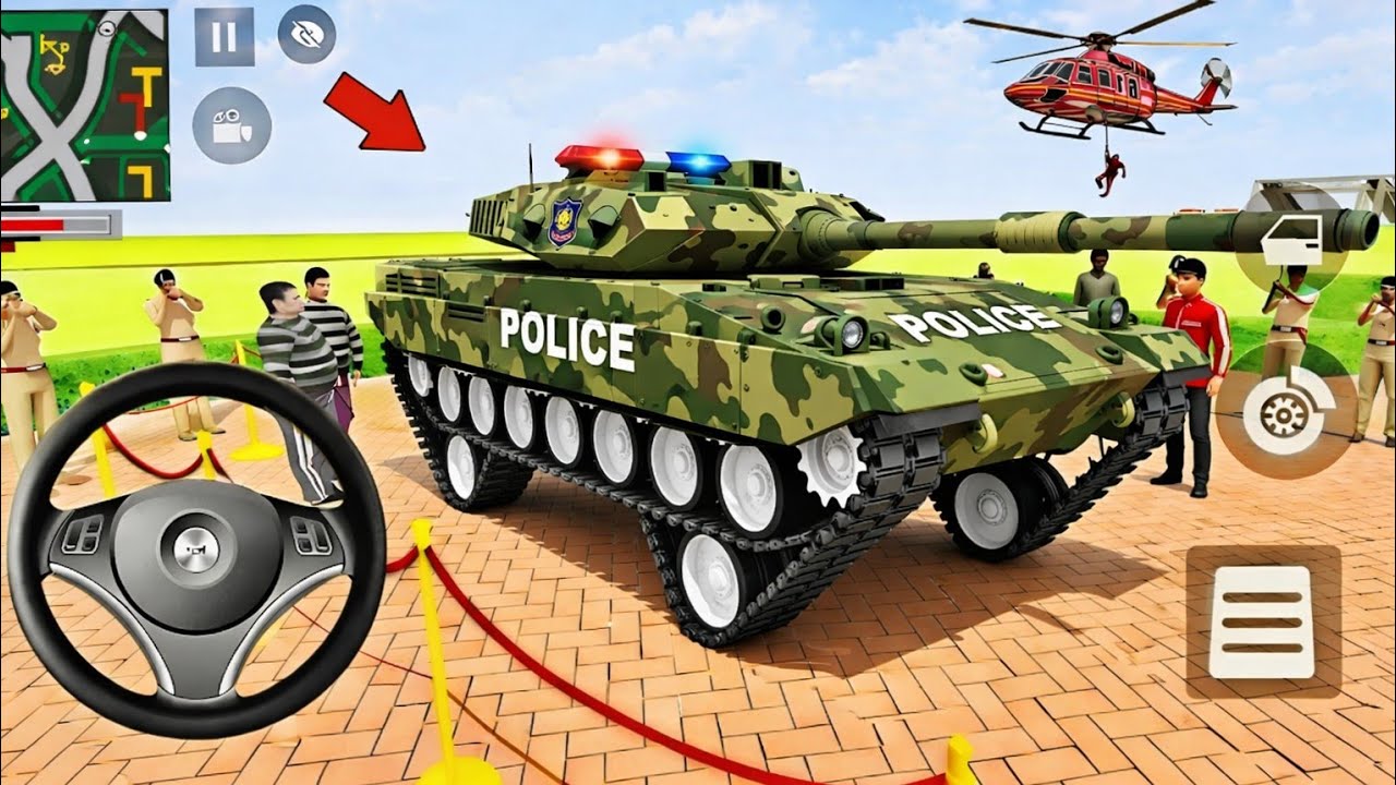 🚀Indian Theft Auto Franklin Order In Indian🤩 Army tank And  red bike Indian Police SUV Game