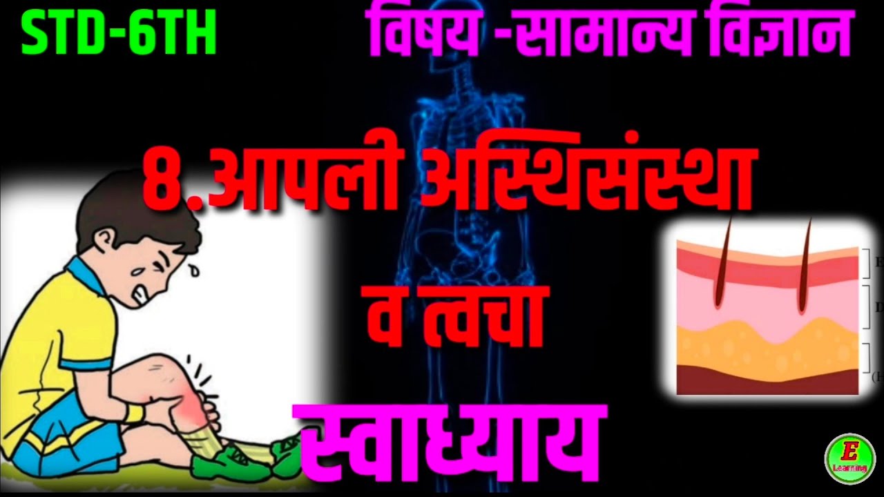 आपली अस्थिसंस्था व त्वचा l स्वाध्याय l सामान्य विज्ञान l 6वी Apali Asthisanstha v Tvacha l swadhyay