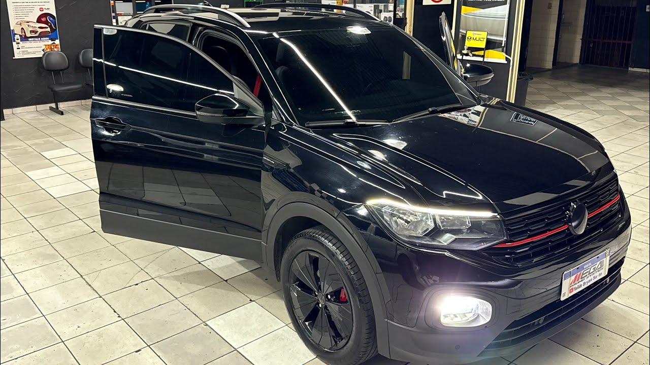 T-Cross Lâmpada Ultra Led + Fita DRL Seta Sequencial + InsulFilm + Pintura Black Piano + Buzina 