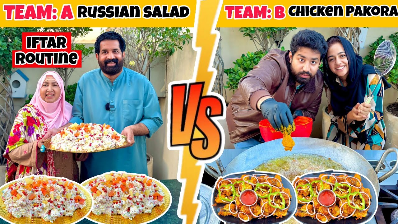 Family Cooking Competition 🧑‍🍳 | Russian Salad 🆚 Chicken Pakora | Iftar Day 4 | BaBa Food RRC