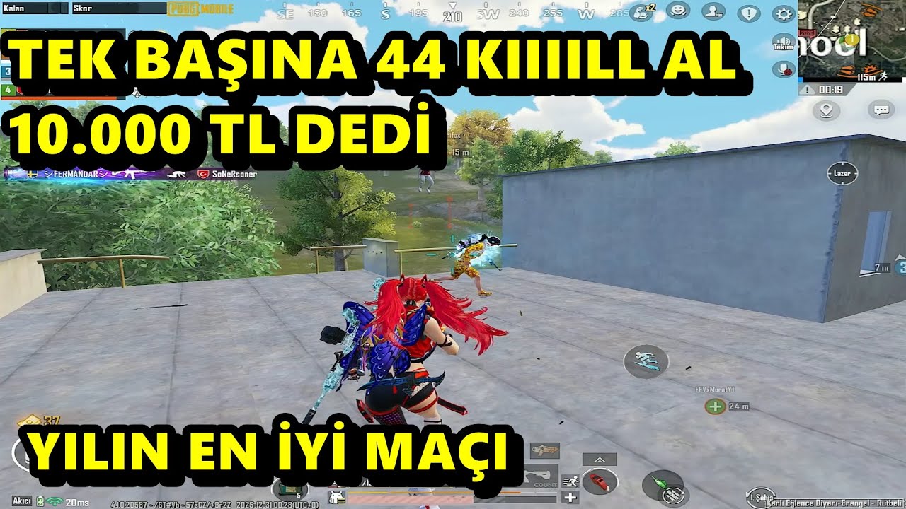 44 KIIILL AL 10.000TL DEDİ ! YILIN EN İYİ MAÇI BATUR GAME ! PUBG MOBİLE