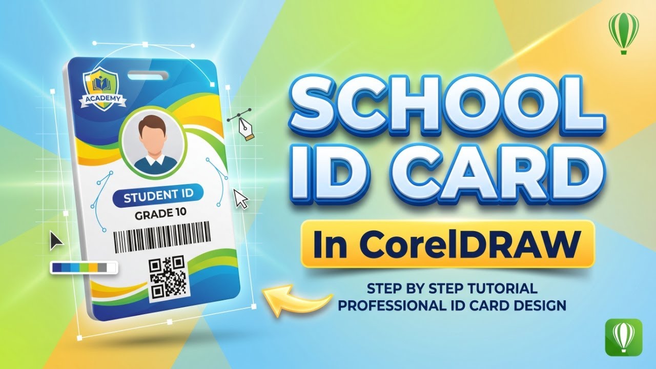 School ID Card Design In Coreldraw | School Identity card design in Coreldraw | Simplified Tuts