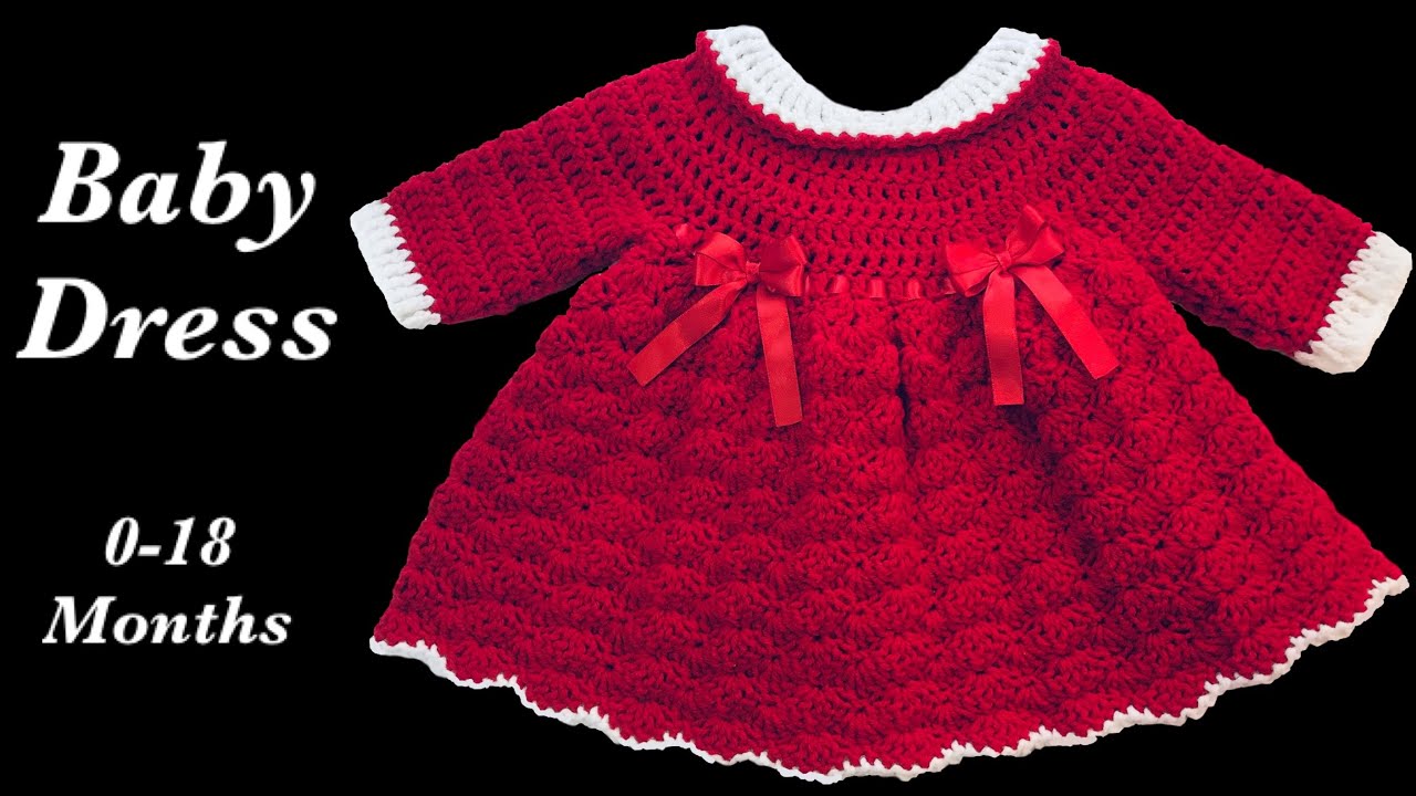 Red Holly Crochet baby dress | Christmas style 9-12M fast and easy by Crochet for Baby #160
