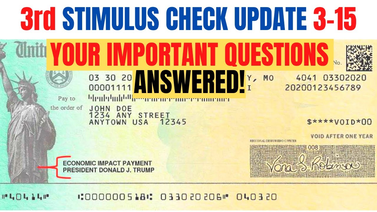 $1,400 Third Stimulus Check Update *IRS ANSWERS BIG QUESTIONS*