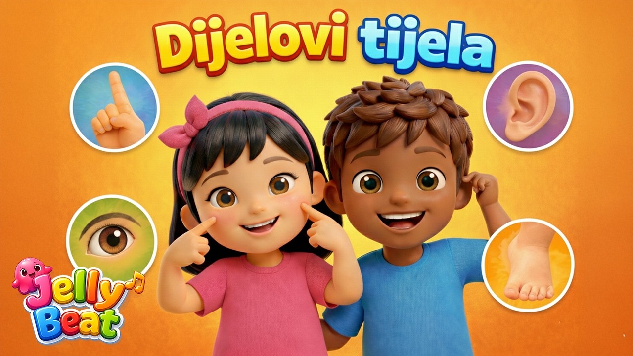 Učimo Nove Riječice - Dijelovi tijela | JellyBeat Hrvatski 👀
