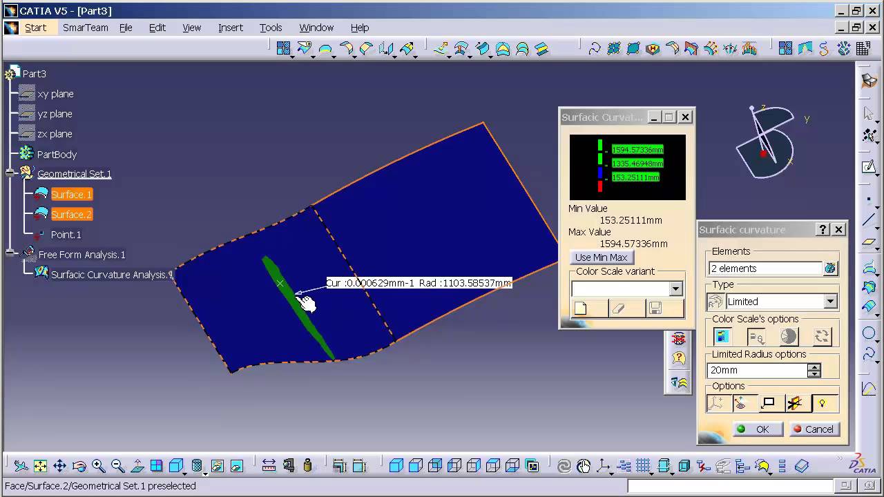 Catia V5 | Учебное пособие по Catia V6 — Анализ кривизны поверхности