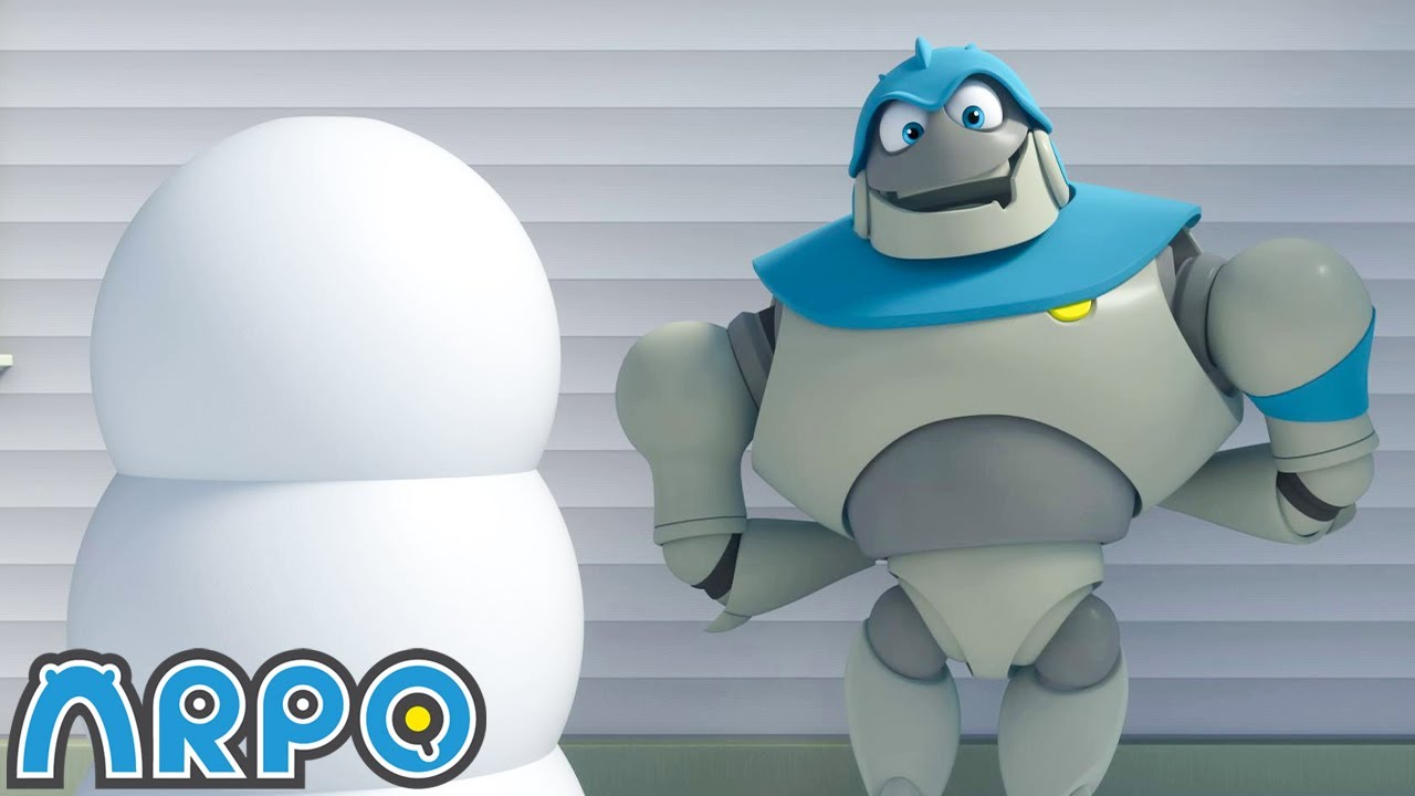 Robot Builds A Snowman! | ARPO The Robot | Robot Cartoons for Kids | Moonbug Kids
