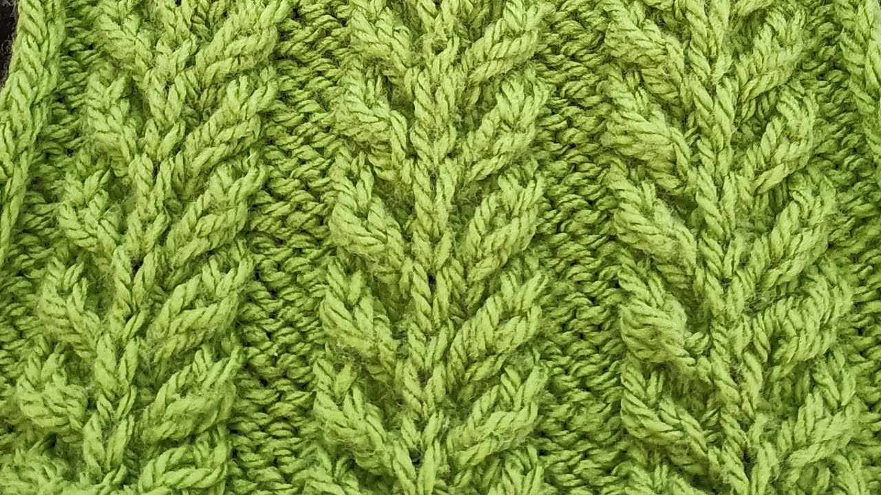 Tejido y punto de hojitas o punto de espigas - Knitting - Tricot.