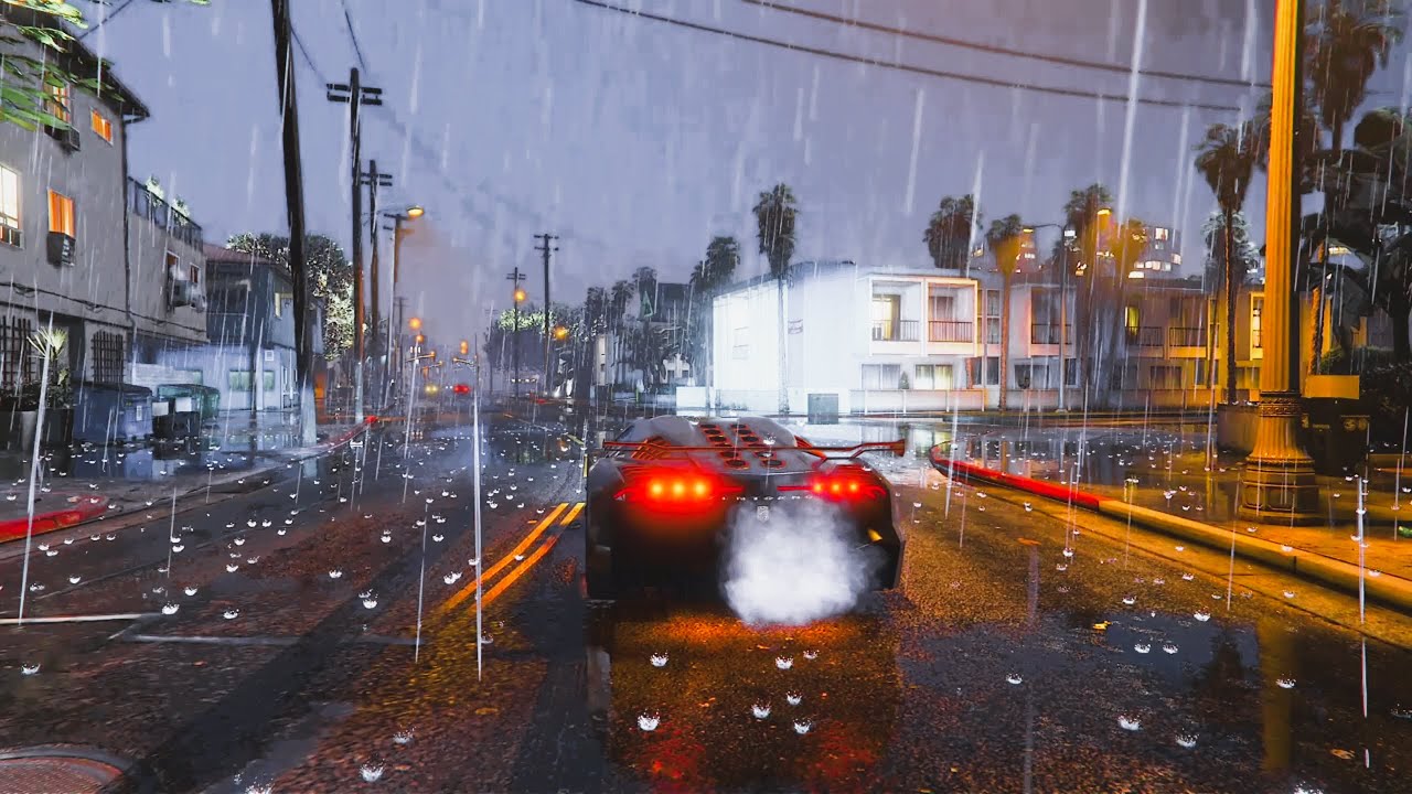 Full Speed Night Drive in a Thunderstorm Using Franklin’s Ability (GTA 5)