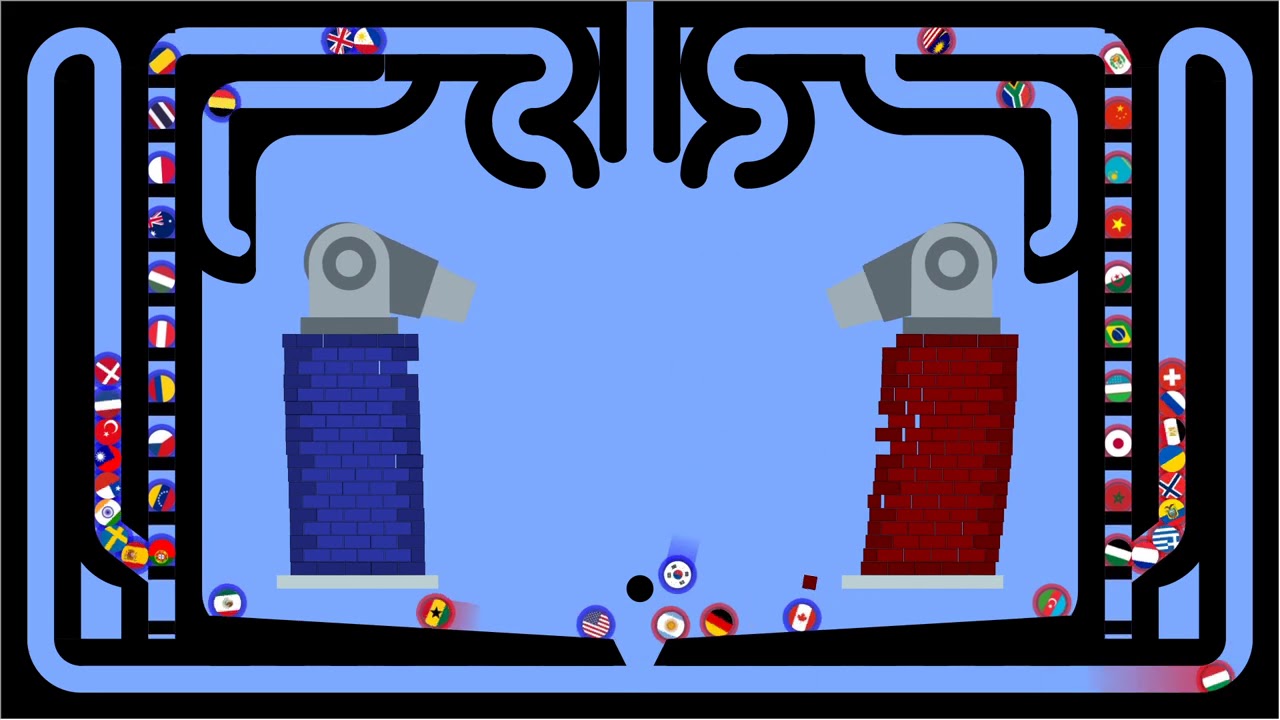 Castle Destruction - WORLDBALL Marble Race: World War