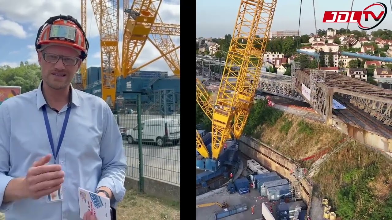 JDL TV  INTERVIEW TERRAIN : Demathieu & Bard, le chantier de la grue treillis Sarens SGC90 à Paris
