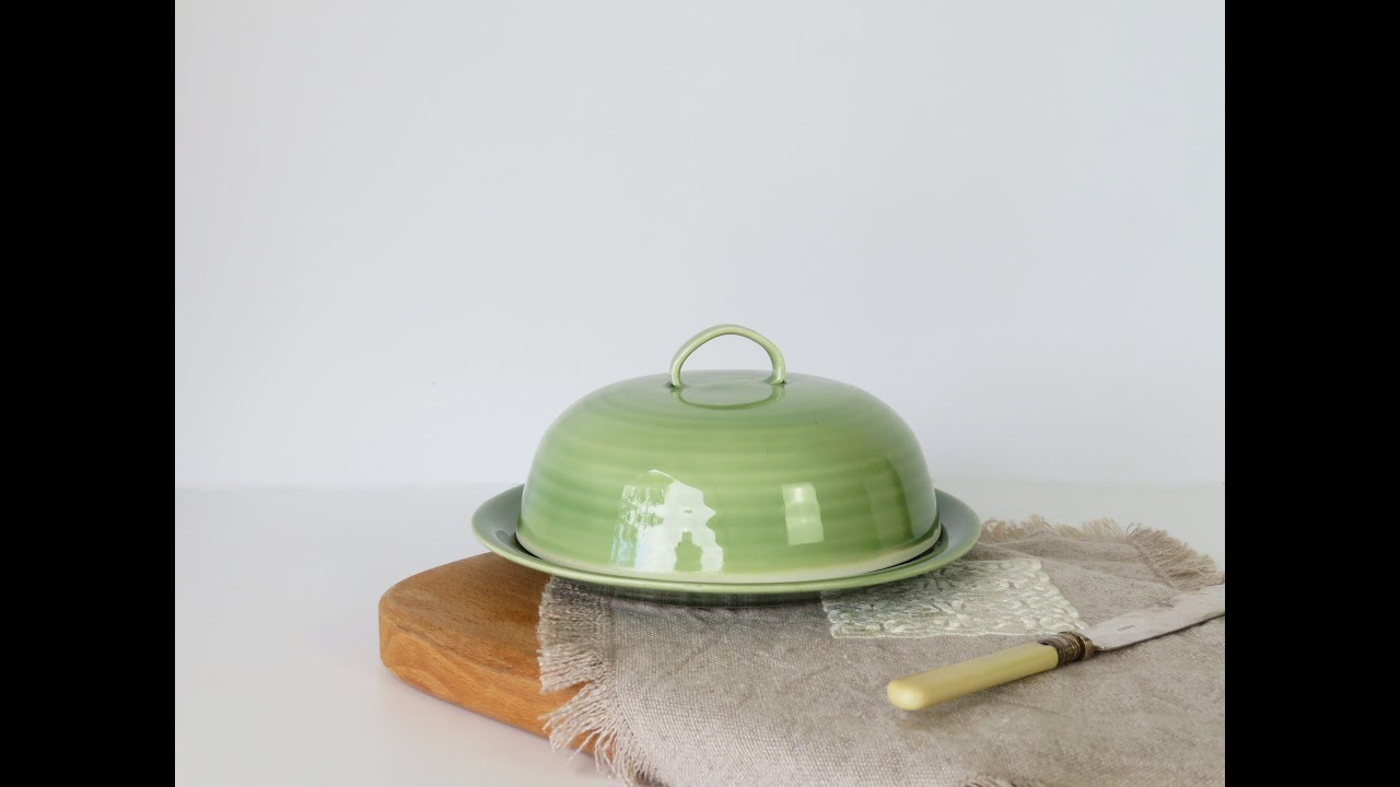 making a butter dish, The Blackheath Pottery, making a porcelain butter dish on the wheel