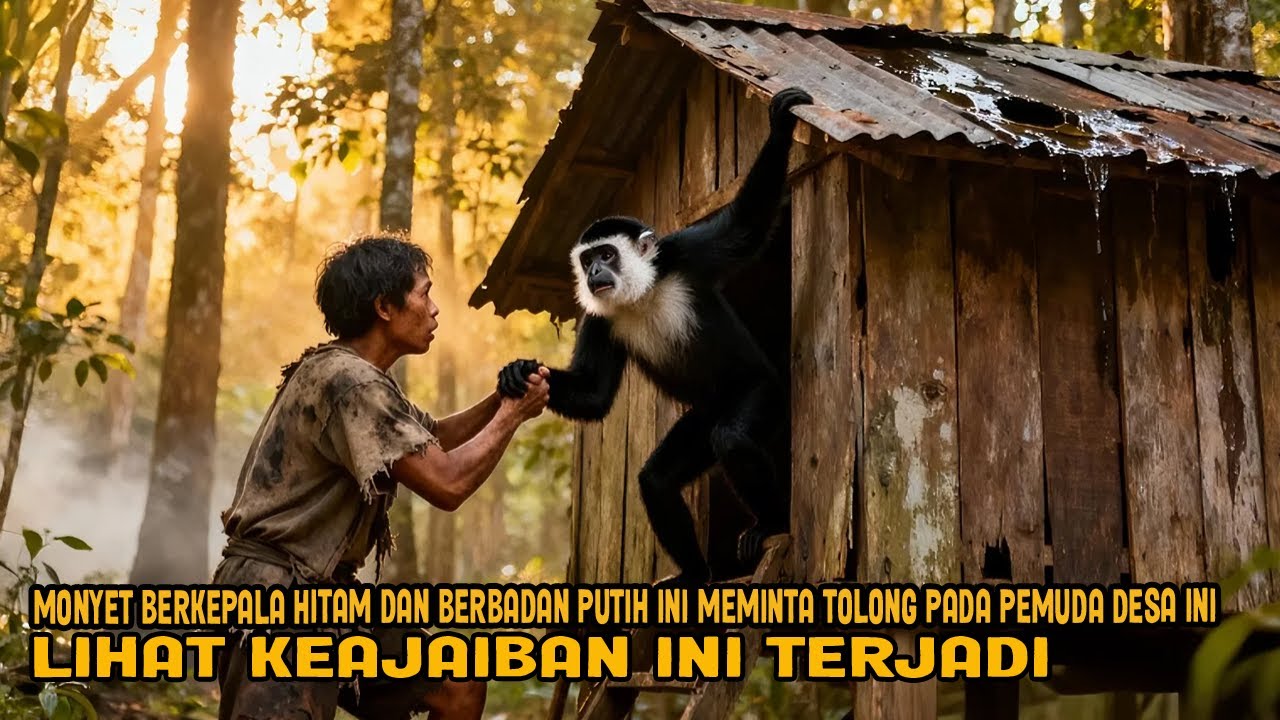 VIRAL! MONYET BERKEPALA HITAM DAN BERBADAN PUTIH MEMINTA TOLONG PADA PEMUDA DESA LIHAT KEAJAIBAN INI
