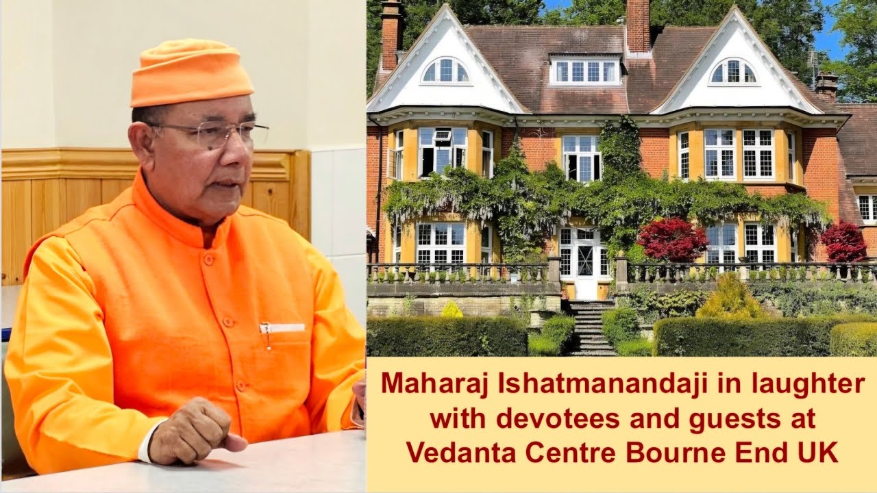 Maharaj Ishatmanandaji sharing experiences with devotees & guests at Bourne End UK 30NOV25