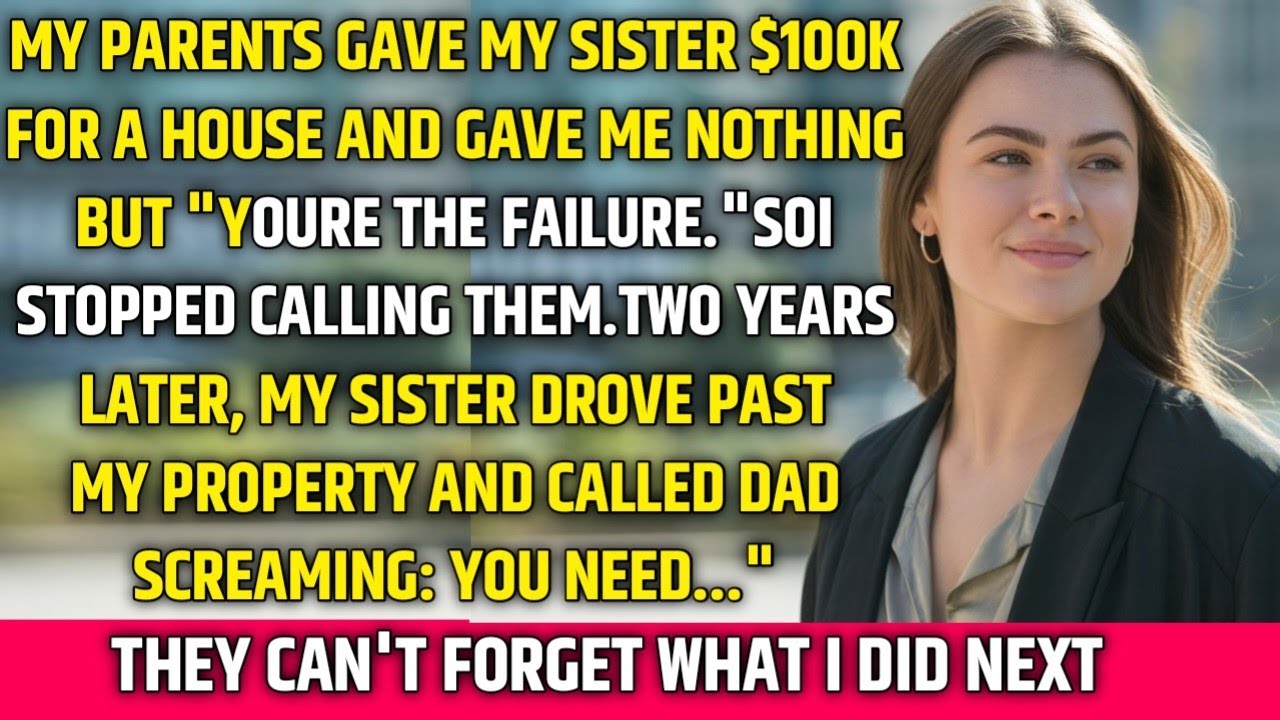 My Parents Called Me a Failure After Giving My Sister $100K — But They Forgot Who Owned the Land