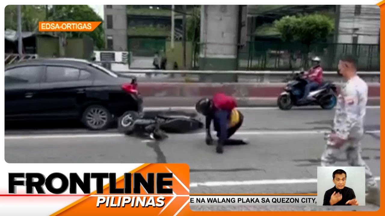 Rider na dumaan sa EDSA Busway, sumemplang at bumangga sa kotse kamamadaling tumakas