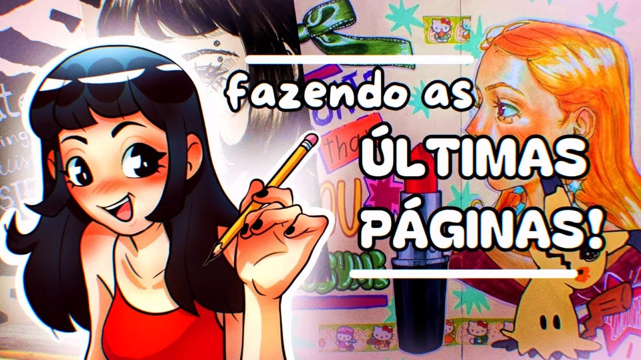 TERMINANDO O MEU SKETCHBOOK! || Desenhe comigo! ✨