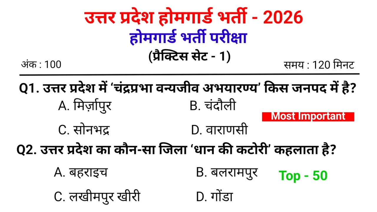 UP HOME GUARD GK CLASSES | UP HOME GUARD 2025 GK CLASSES | HOME GUARD GK CLASS | GK GS Practice Set 