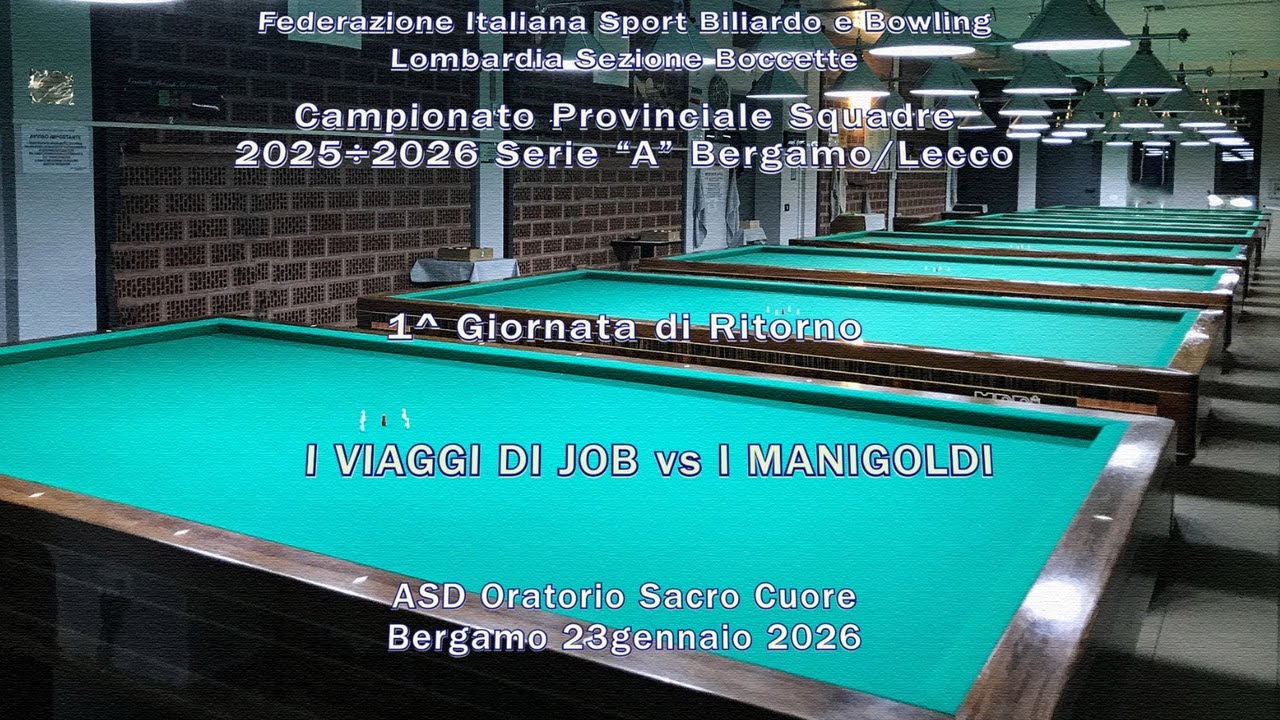 Campionato Provinciale Squadre 2025÷26 Serie "A" Bergamo/Lecco 23 01 26