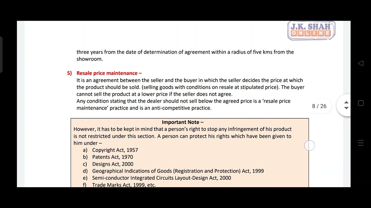 Competition Act 2002 Sec-3 Prohibition of Anti Competitive Agreements