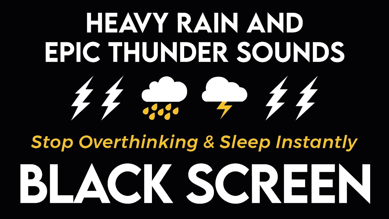Stop Overthinking & Sleep Instantly with Heavy Rain & Epic Thunder at Night ⚡ Tropical Thunderstorm