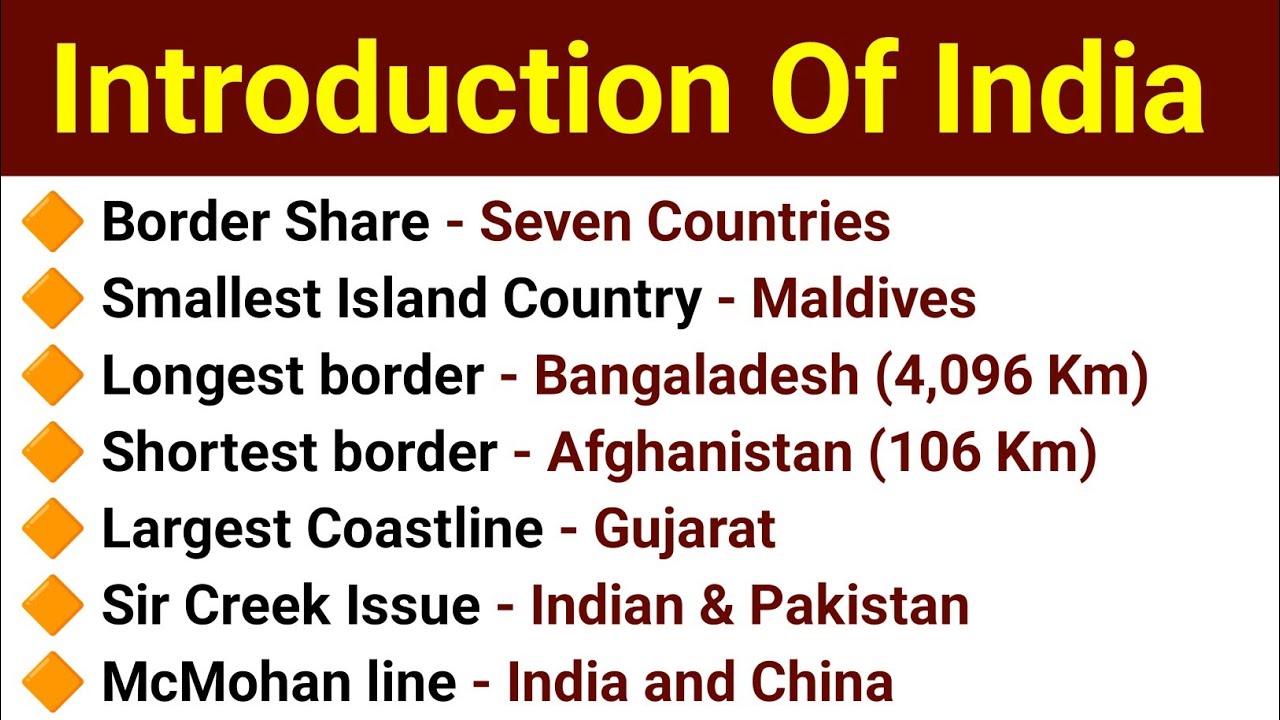 Introduction Of India Important GK | General knowledge Important Questions For All Competitive Exams