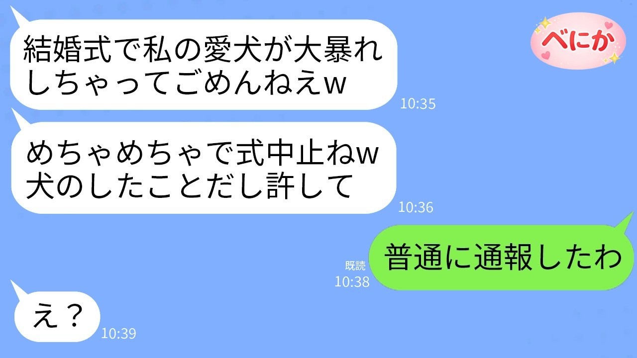 親友が嫉妬で愛犬連れて結婚式大暴走！「犬のせい」でごまかすも…次の瞬間、全てを失う衝撃の結末