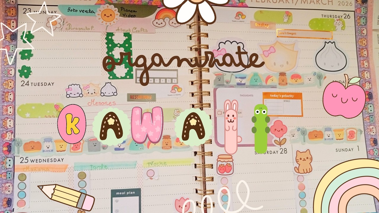 Planea y Organiza usando PAPELERIA KAWAII | Soluciona Errores comunes en Agendas Horizontales