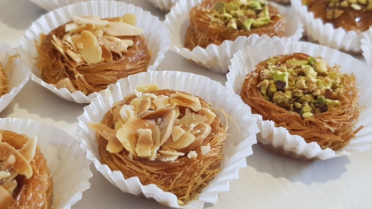 كنافة بعقدة اللوز من أرقى الحلويات