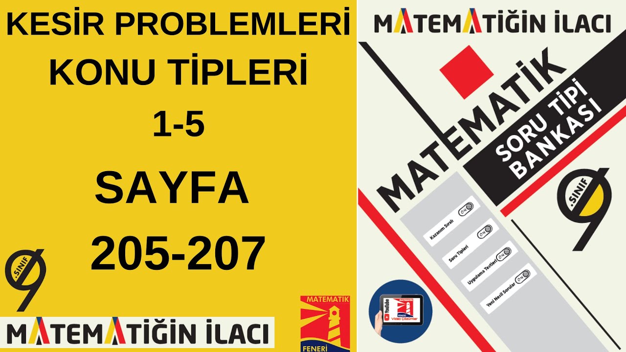 ACİL YAYINLARI 9. SINIF MATEMATİĞİN İLACI SORU TİPİ BANKASI(Kesir Problemleri Konu Tipleri 1-5)