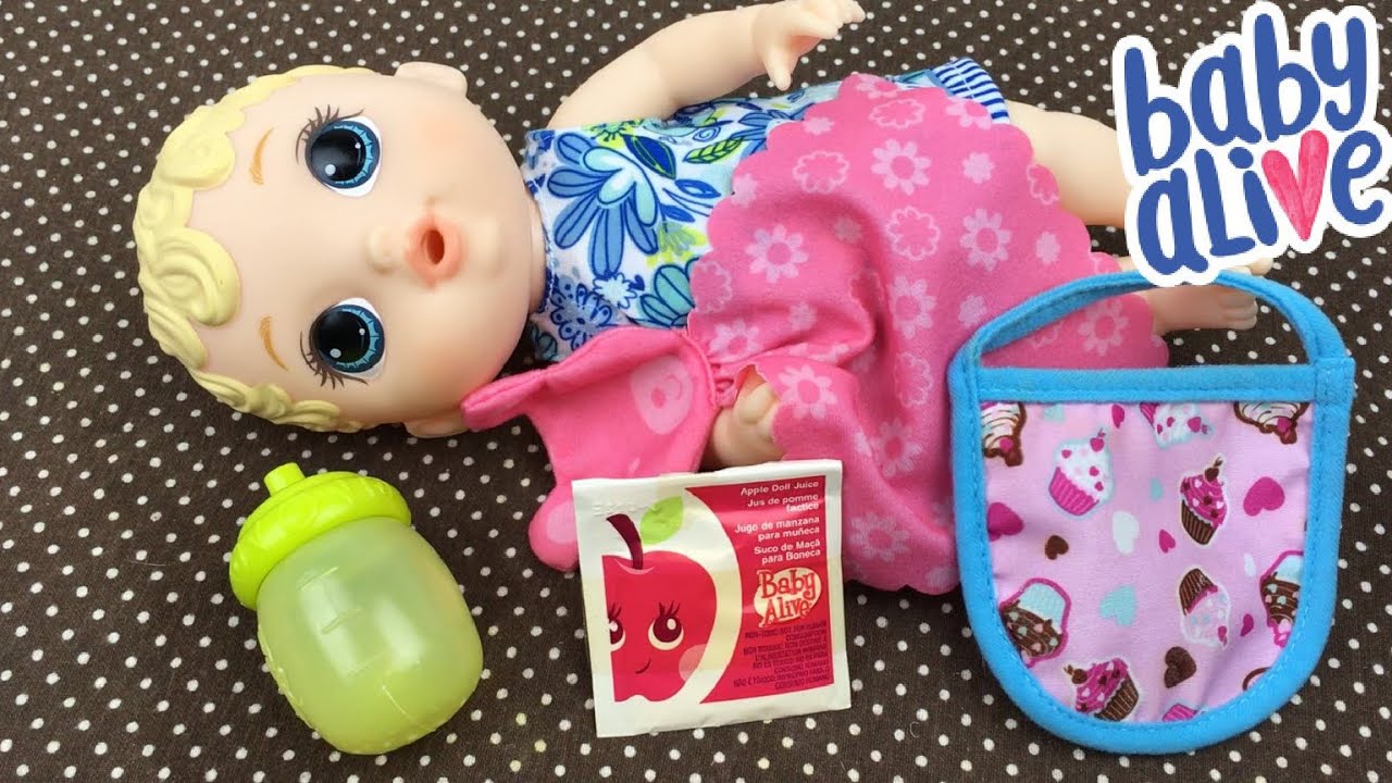 Feeding Baby Alive Lil Sips Doll Vintage Apple Juice