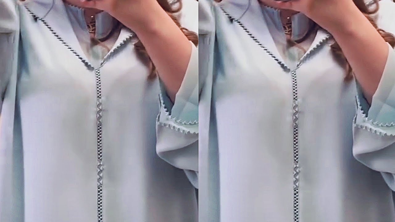 خياطة موديل جلابة الراندة مع المعلم زهير راندة الروزة مطروزة بالرباطي على طول الهبطة lm3alem zohayr