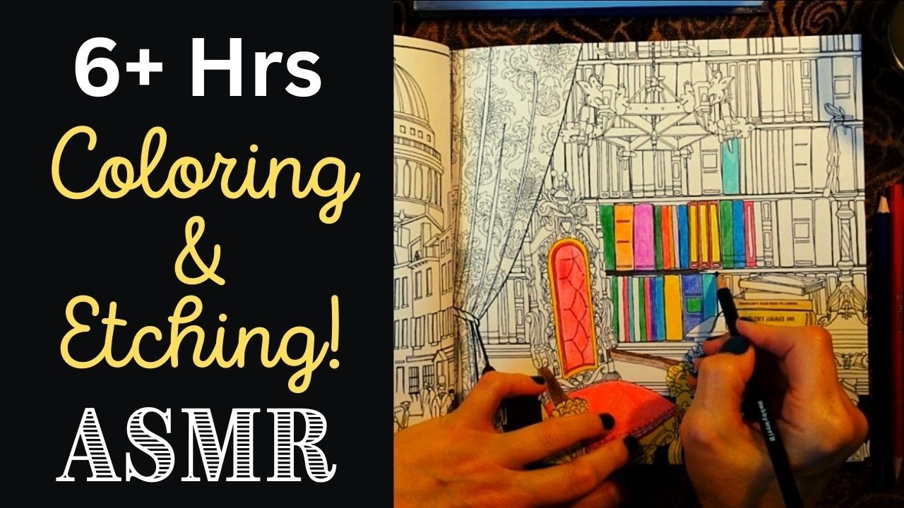 ASMR | 6+ Hrs Coloring & Etching & Whispers! Library of Whispers Vintage Compilation