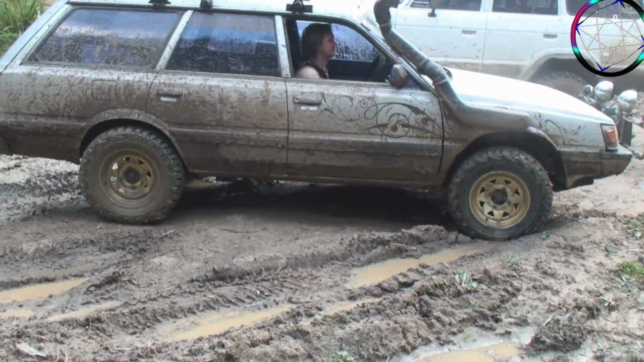 testing the limits of my Subaru L series, nearly roll it!