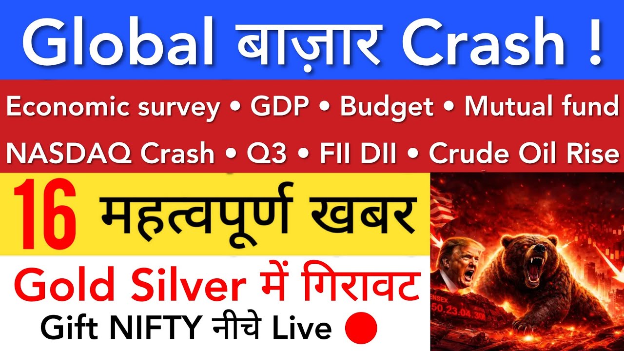 GLOBAL बाज़ार में CRASH 🔴 SHARE MARKET LATEST NEWS TODAY | STOCK MARKET INDIA