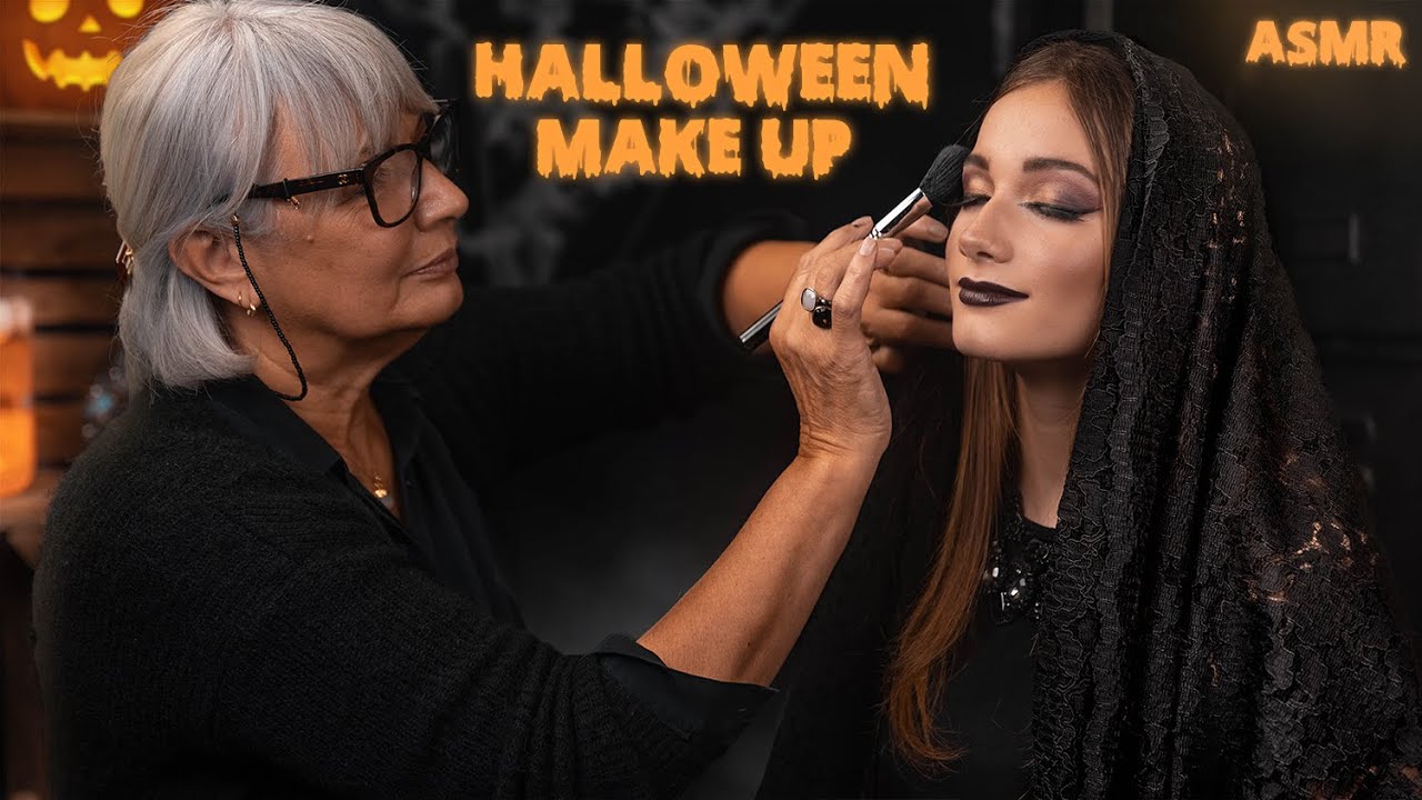 ASMR - MAKEUP ARTIST does my HALLOWEEN MAKEUP! (Makeup tutorial)
