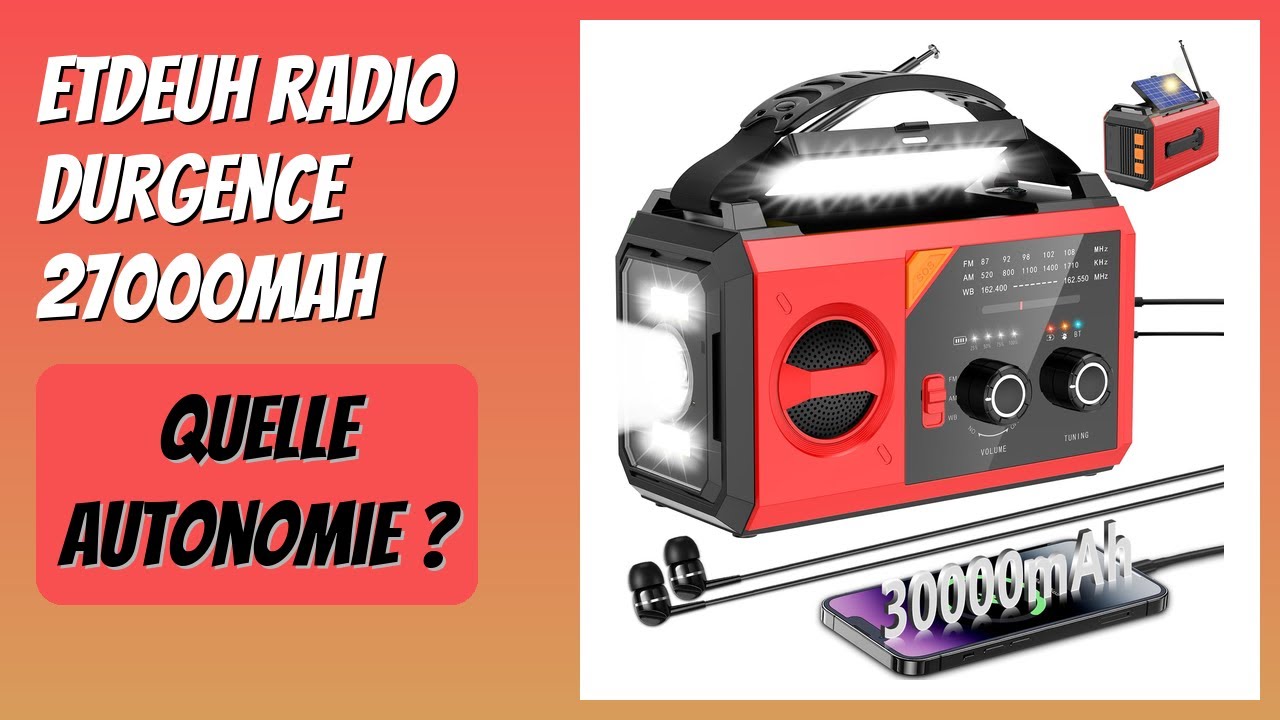 AVIS (2026) : ETDEUH Radio dUrgence 27000mAh. DÉTAILS