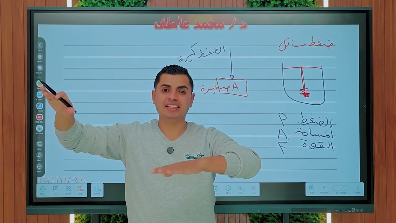 شرح الدرس التاسع تأثير الضغط المائي علوم متكامله اولي ثانوي 