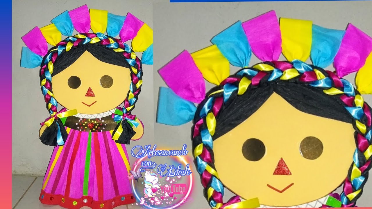 Como hacer piñatas de muñeca Mexicana