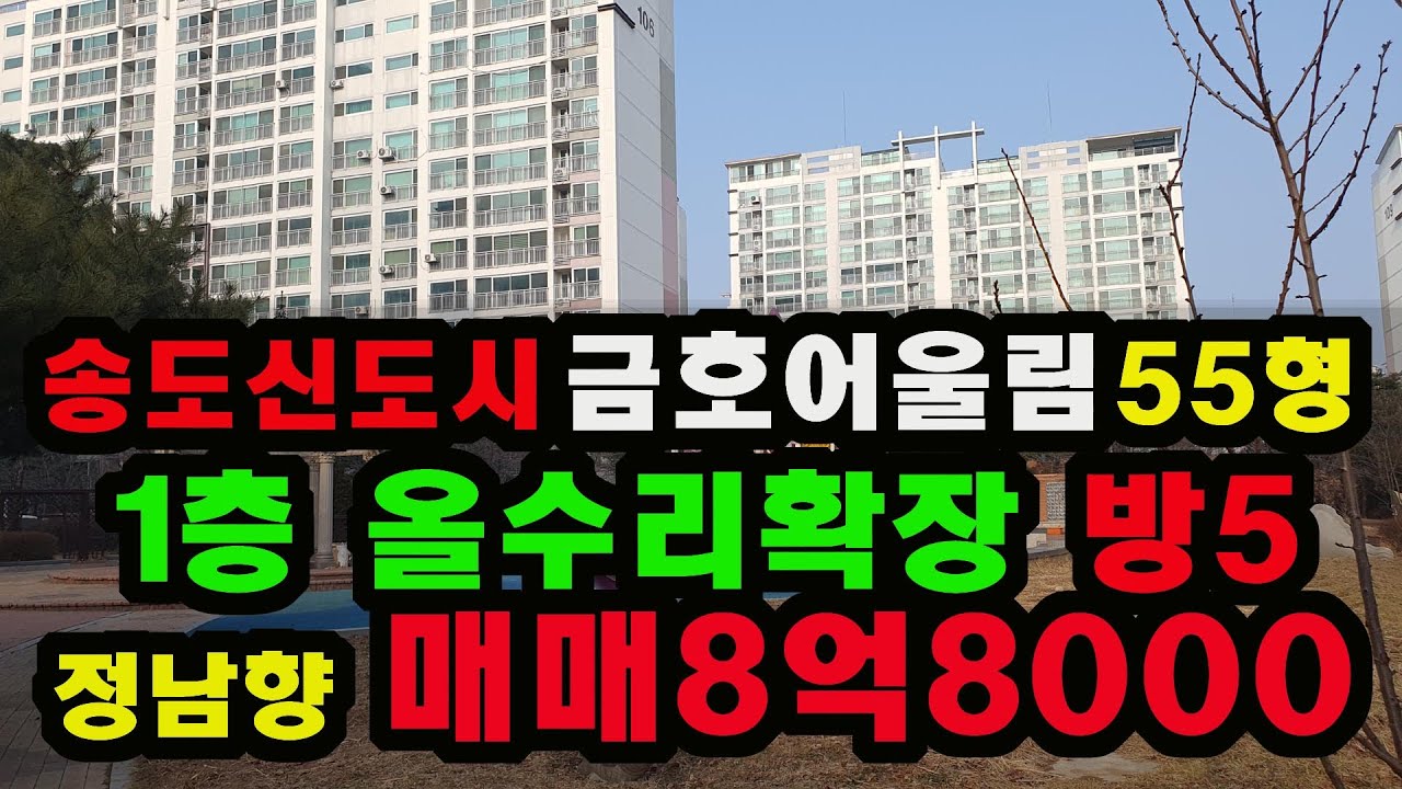 송도신도시 금호어울림55형 1층 방5 정남향 올수리확장 매매8억8000 #송도금호아파트매매 #송도풍림아파트 #송도큰평수매매 #인천송도1층급매매 #송도한진해모로매매 #송도현대아이파크