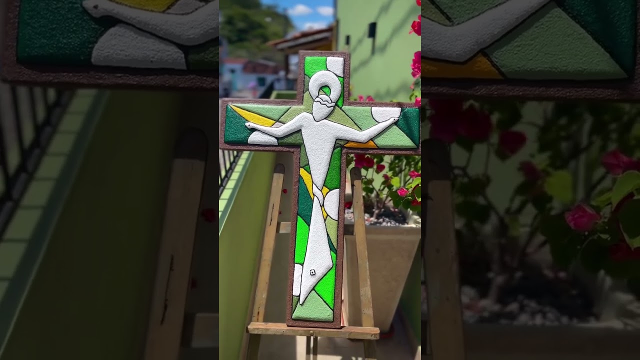 Obra de arte religiosa! Quadro de reboco feito com areia do rio capibaribe