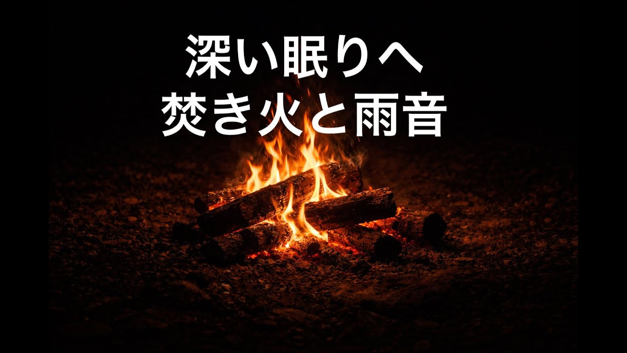 焚き火とやさしい雨音｜深い眠りへ・睡眠用（3時間）