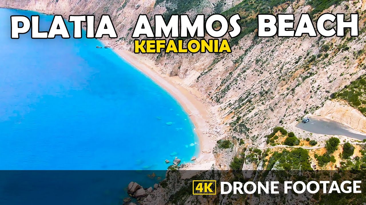 Platia Ammos Beach, Kefalonia, Best Beaches Greece | Stunning 4K Drone Footage