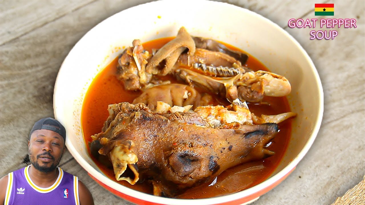 Typical Ghanaian Easy Goat pepper soup || Goat Meat Light Soup