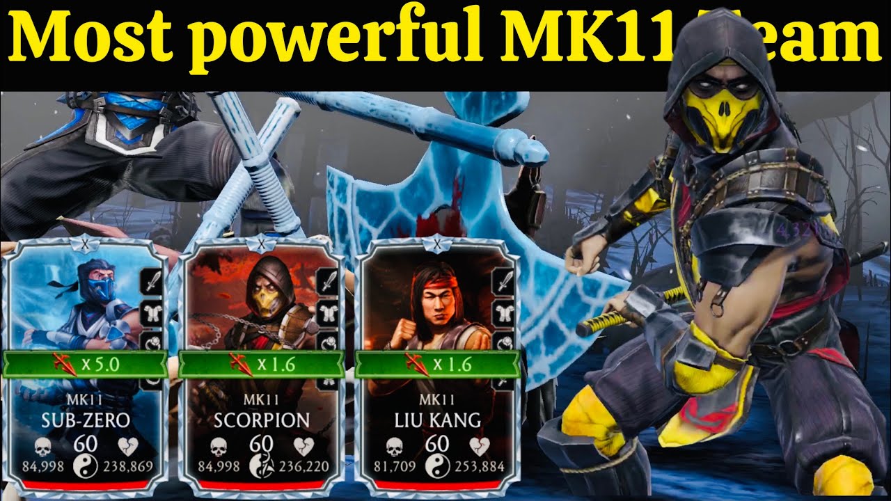 Very Strong 💪 MK11 Team Synergy MK Mobile | MK11 Sub-Zero , MK11 Scorpion & MK11 Liu Kang