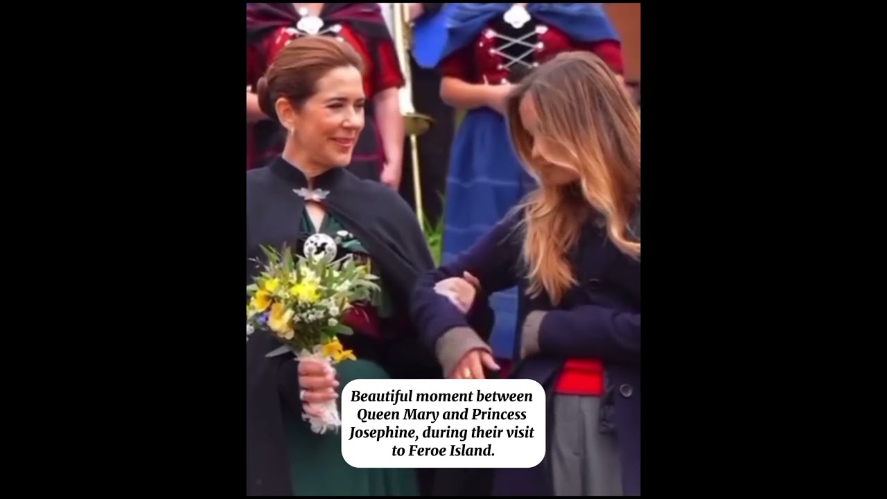 Beautiful moment between Queen Mary and Princess Josephine during their visit to Feroe Island.