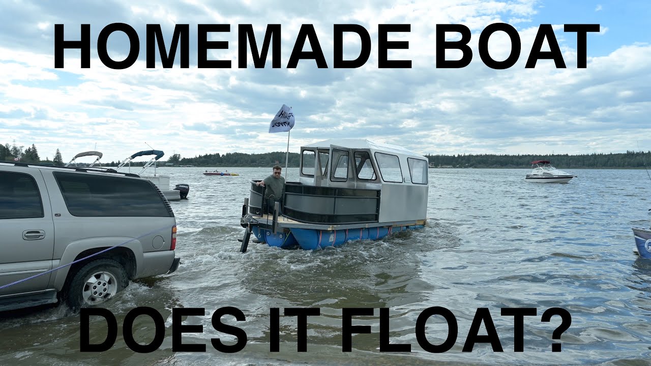 Launching Homemade Barrel Boat