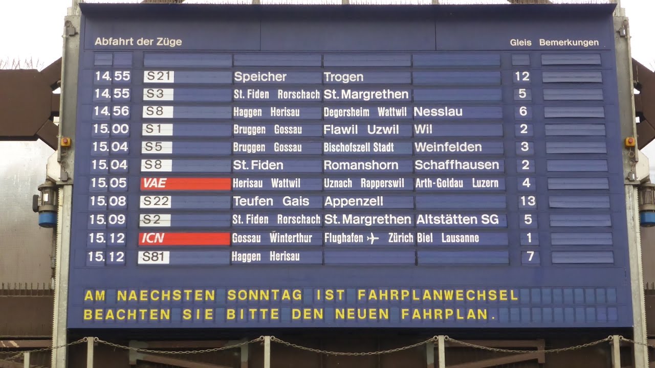 Bye bye Fallblatt-Generalanzeiger Bahnhof St. Gallen